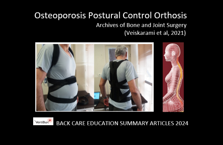 Effectiveness of Postural Control Orthoses (Back Belts with Straps) on activity in patients with Osteoporosis.